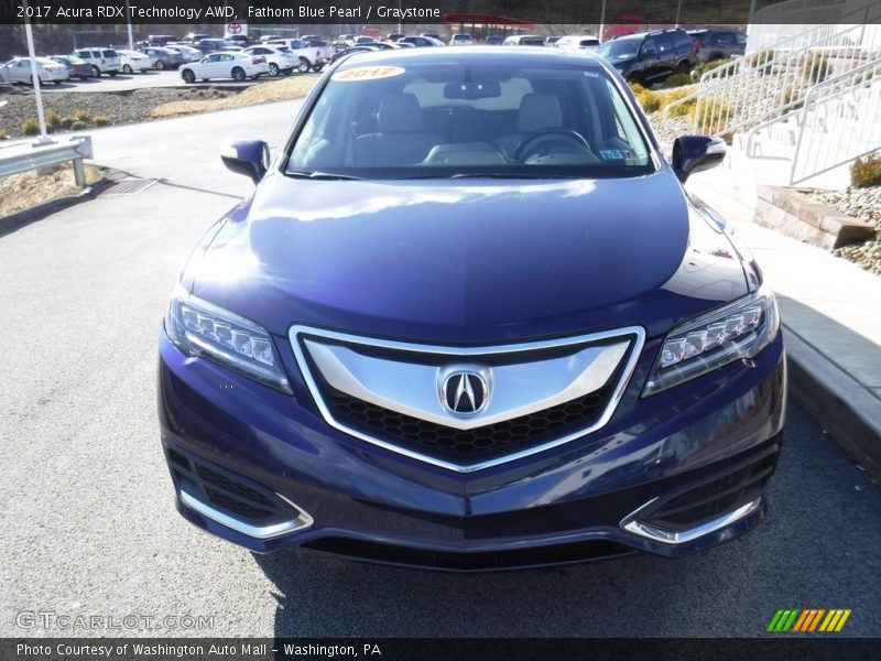 Fathom Blue Pearl / Graystone 2017 Acura RDX Technology AWD
