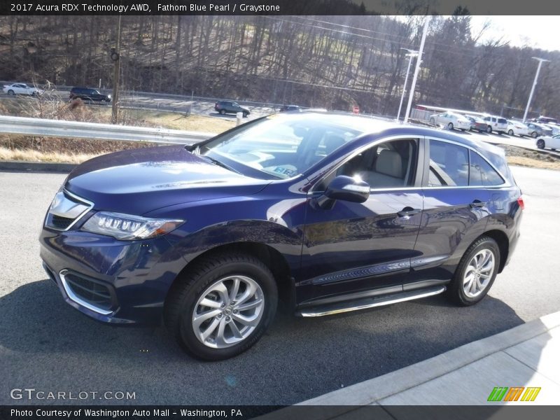 Fathom Blue Pearl / Graystone 2017 Acura RDX Technology AWD