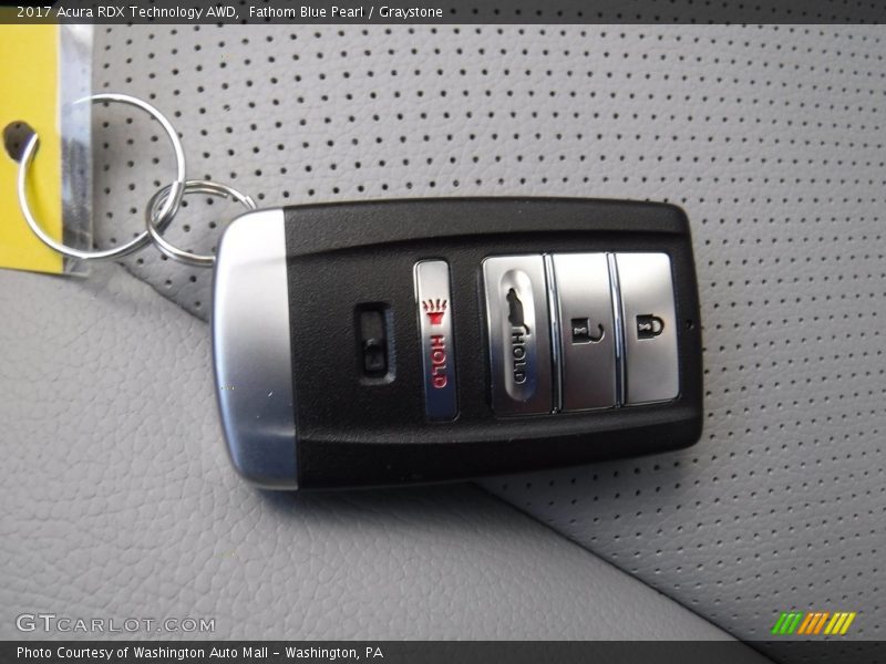 Fathom Blue Pearl / Graystone 2017 Acura RDX Technology AWD
