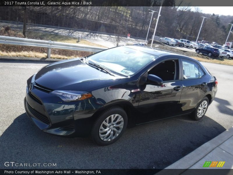 Galactic Aqua Mica / Black 2017 Toyota Corolla LE