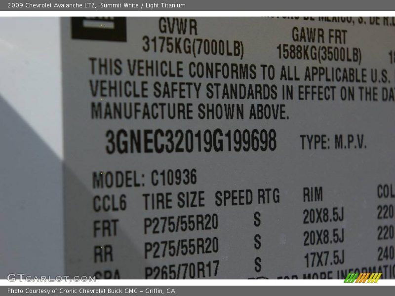 Summit White / Light Titanium 2009 Chevrolet Avalanche LTZ