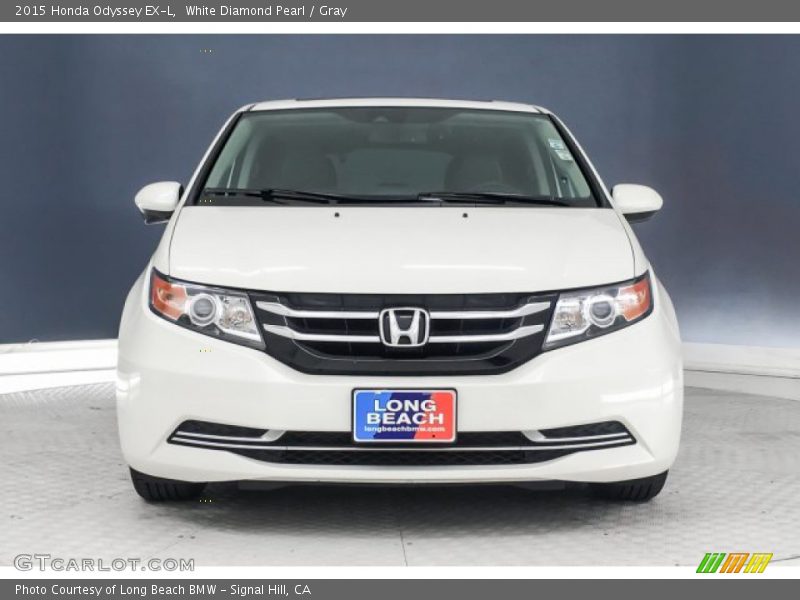 White Diamond Pearl / Gray 2015 Honda Odyssey EX-L