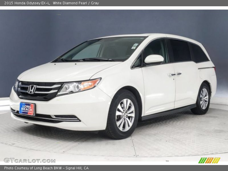 White Diamond Pearl / Gray 2015 Honda Odyssey EX-L