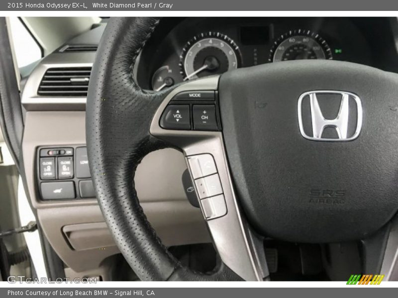 White Diamond Pearl / Gray 2015 Honda Odyssey EX-L