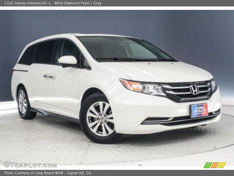 White Diamond Pearl / Gray 2015 Honda Odyssey EX-L