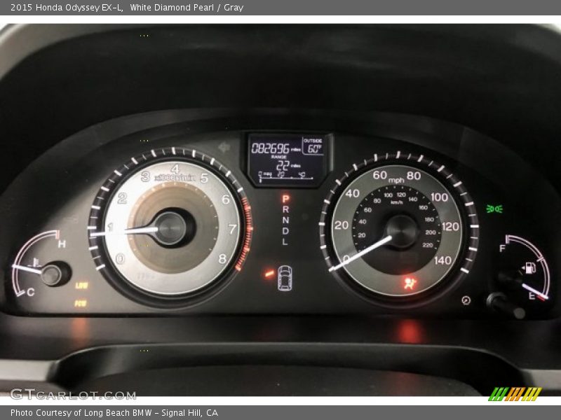 White Diamond Pearl / Gray 2015 Honda Odyssey EX-L