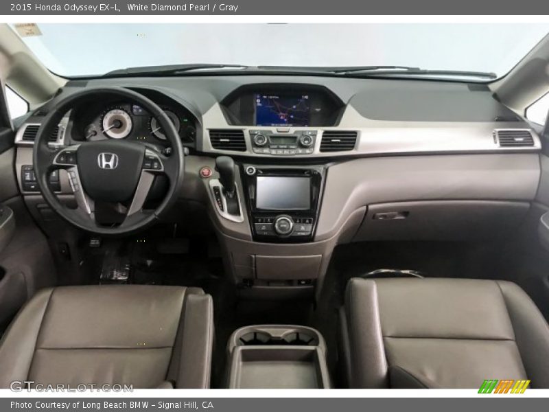 White Diamond Pearl / Gray 2015 Honda Odyssey EX-L