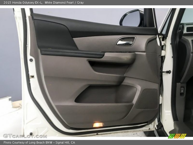 White Diamond Pearl / Gray 2015 Honda Odyssey EX-L