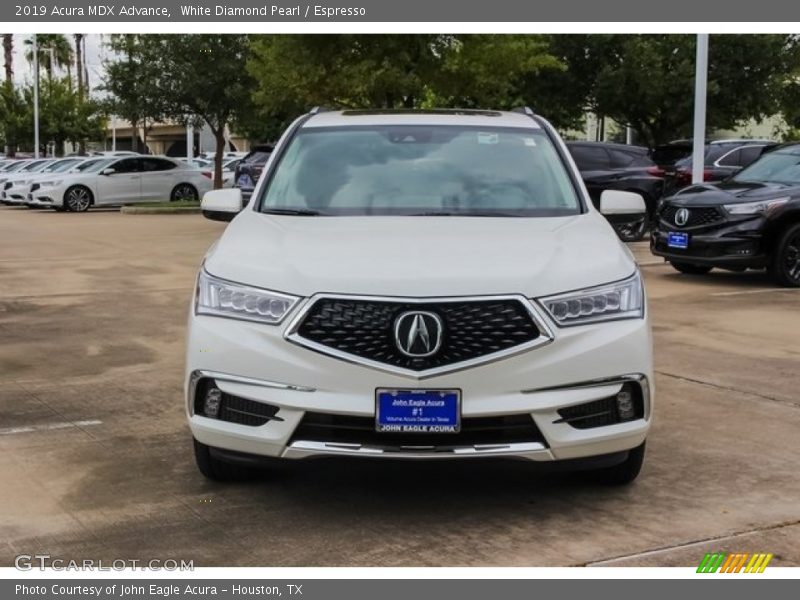 White Diamond Pearl / Espresso 2019 Acura MDX Advance