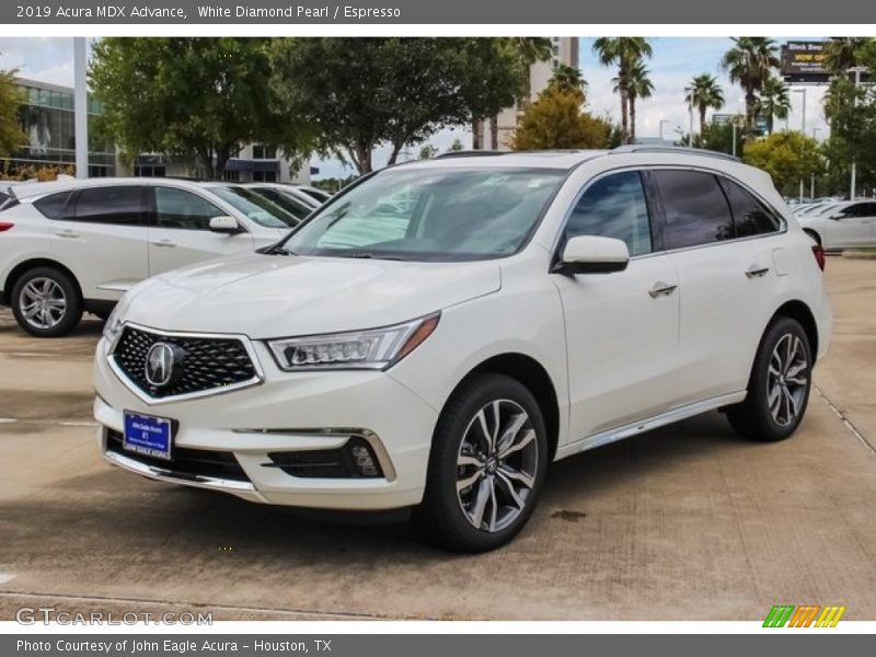 White Diamond Pearl / Espresso 2019 Acura MDX Advance