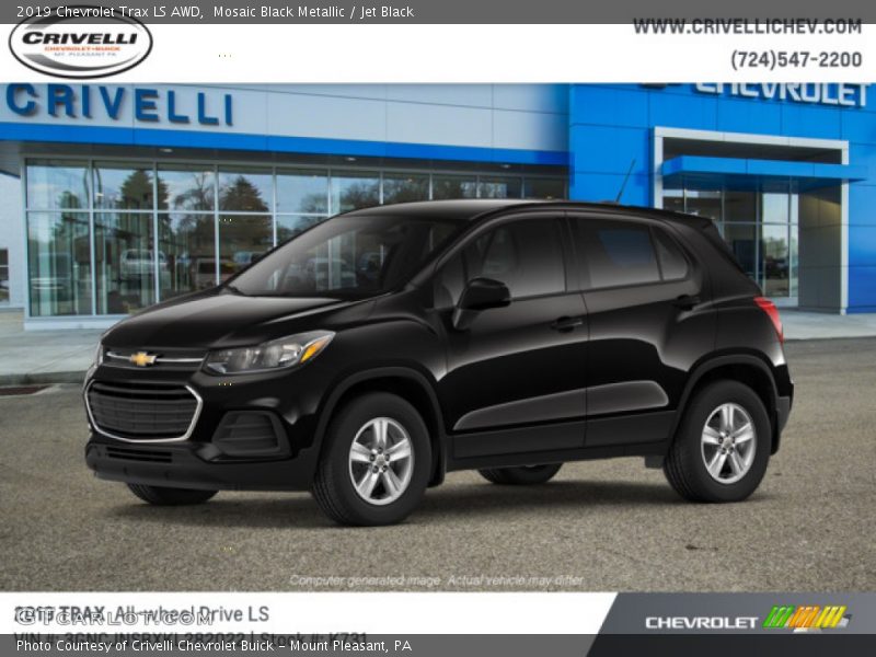 Mosaic Black Metallic / Jet Black 2019 Chevrolet Trax LS AWD