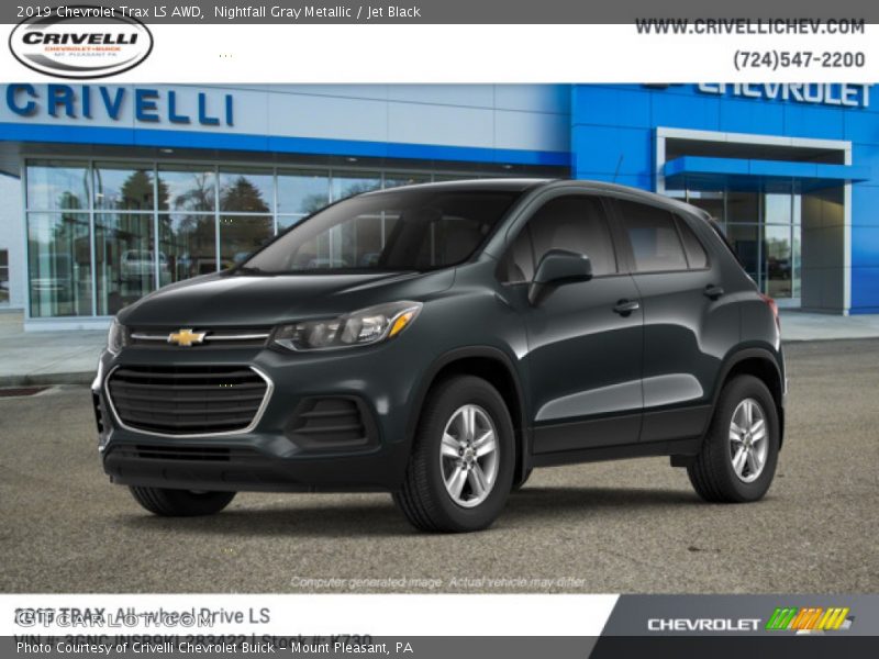 Nightfall Gray Metallic / Jet Black 2019 Chevrolet Trax LS AWD