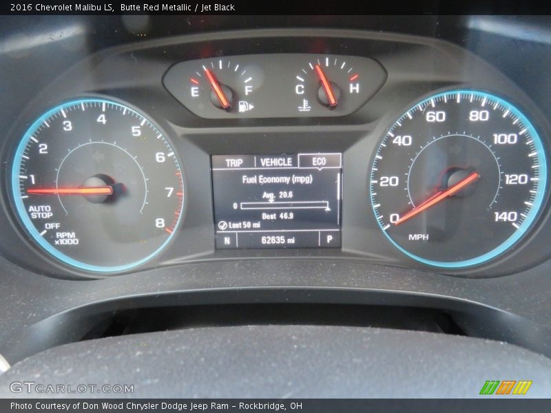 Butte Red Metallic / Jet Black 2016 Chevrolet Malibu LS