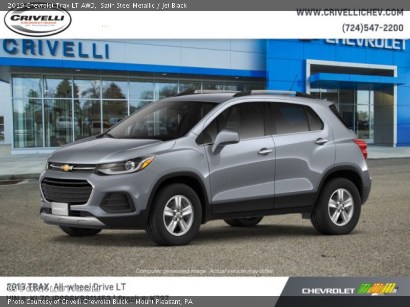 Satin Steel Metallic / Jet Black 2019 Chevrolet Trax LT AWD