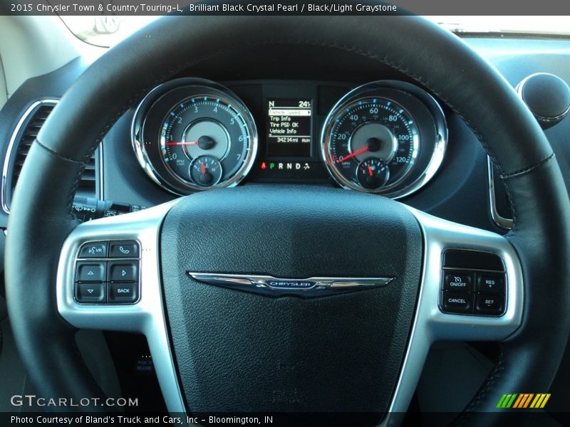 Brilliant Black Crystal Pearl / Black/Light Graystone 2015 Chrysler Town & Country Touring-L