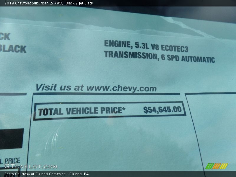 Black / Jet Black 2019 Chevrolet Suburban LS 4WD