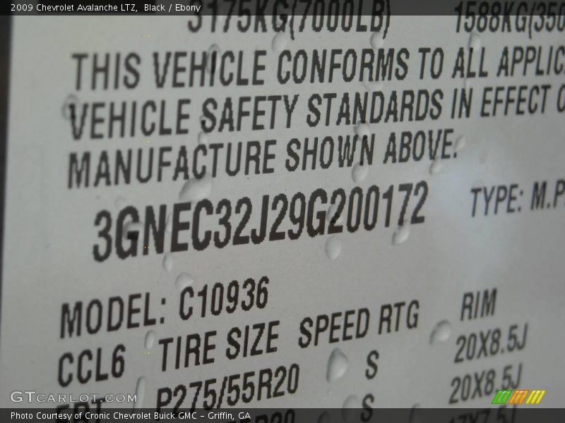 Black / Ebony 2009 Chevrolet Avalanche LTZ