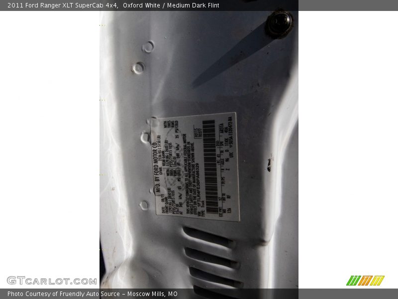 Oxford White / Medium Dark Flint 2011 Ford Ranger XLT SuperCab 4x4