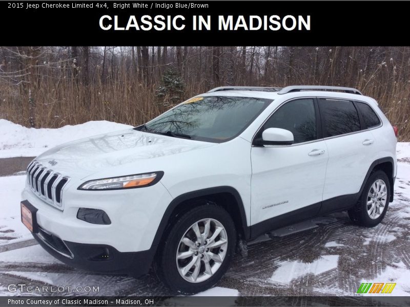 Bright White / Indigo Blue/Brown 2015 Jeep Cherokee Limited 4x4