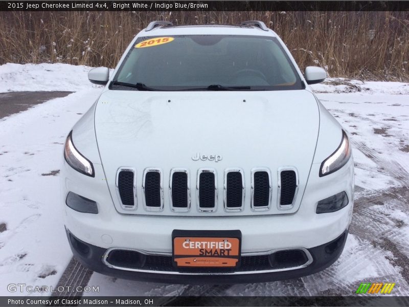 Bright White / Indigo Blue/Brown 2015 Jeep Cherokee Limited 4x4