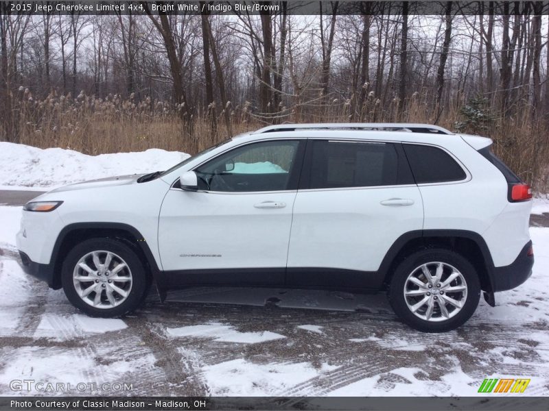 Bright White / Indigo Blue/Brown 2015 Jeep Cherokee Limited 4x4