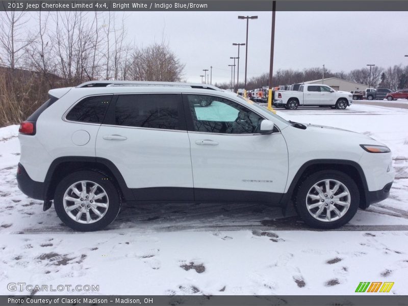 Bright White / Indigo Blue/Brown 2015 Jeep Cherokee Limited 4x4