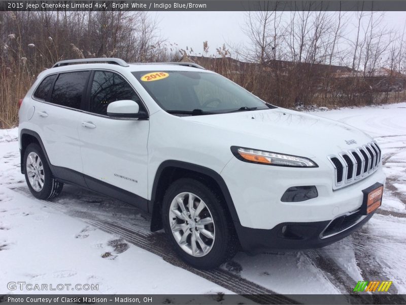 Bright White / Indigo Blue/Brown 2015 Jeep Cherokee Limited 4x4