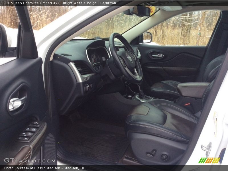 Bright White / Indigo Blue/Brown 2015 Jeep Cherokee Limited 4x4