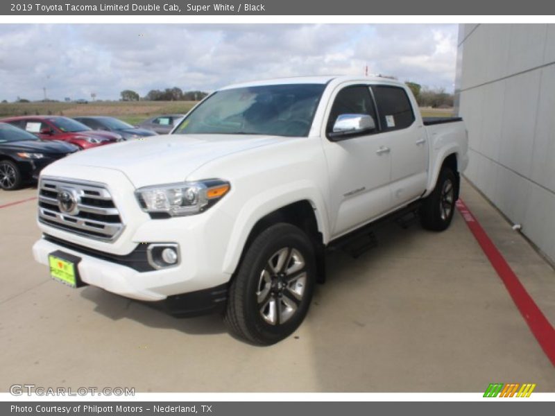 Super White / Black 2019 Toyota Tacoma Limited Double Cab
