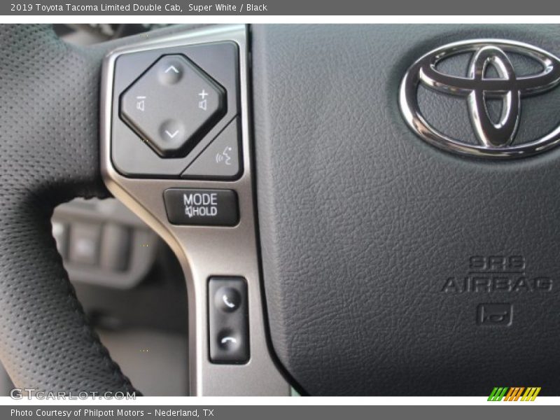 Super White / Black 2019 Toyota Tacoma Limited Double Cab
