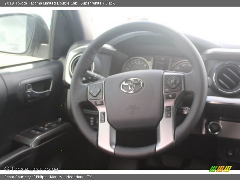 Super White / Black 2019 Toyota Tacoma Limited Double Cab