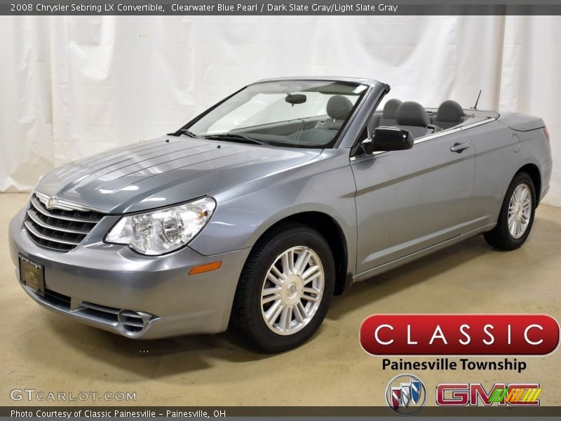 Clearwater Blue Pearl / Dark Slate Gray/Light Slate Gray 2008 Chrysler Sebring LX Convertible