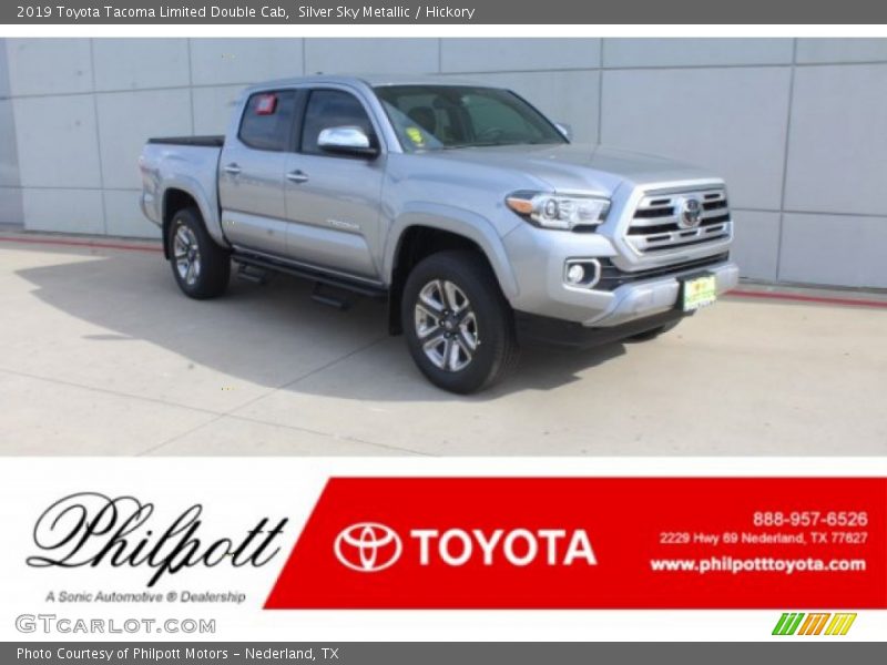 Silver Sky Metallic / Hickory 2019 Toyota Tacoma Limited Double Cab