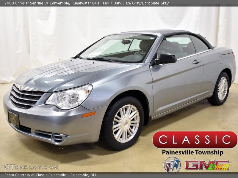 Clearwater Blue Pearl / Dark Slate Gray/Light Slate Gray 2008 Chrysler Sebring LX Convertible