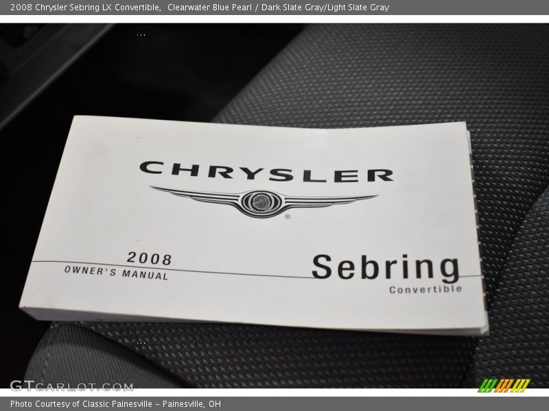 Clearwater Blue Pearl / Dark Slate Gray/Light Slate Gray 2008 Chrysler Sebring LX Convertible