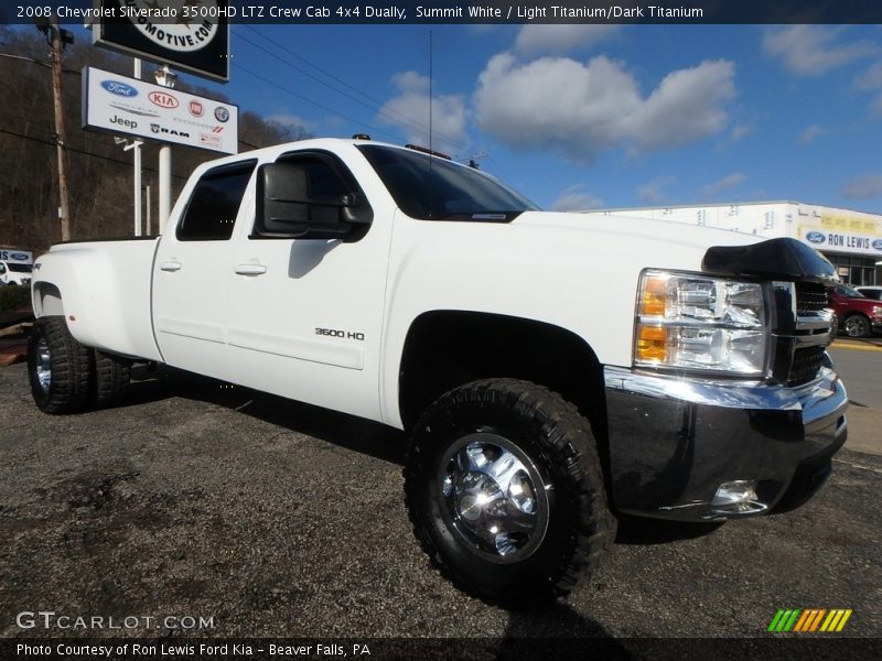 Summit White / Light Titanium/Dark Titanium 2008 Chevrolet Silverado 3500HD LTZ Crew Cab 4x4 Dually