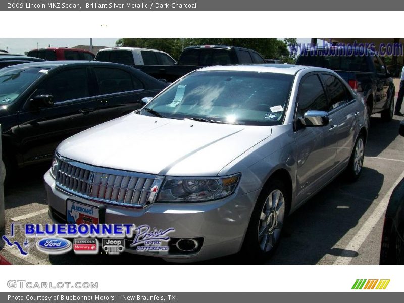 Brilliant Silver Metallic / Dark Charcoal 2009 Lincoln MKZ Sedan