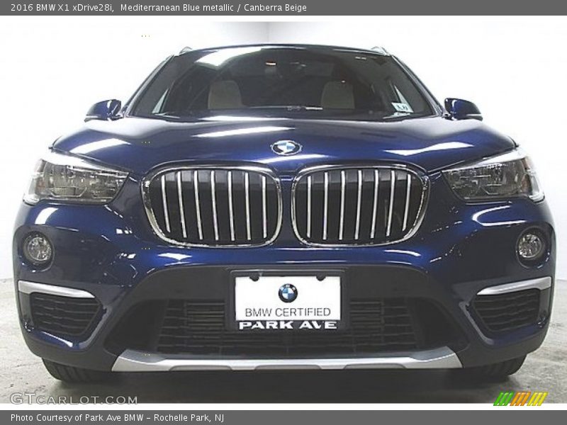Mediterranean Blue metallic / Canberra Beige 2016 BMW X1 xDrive28i
