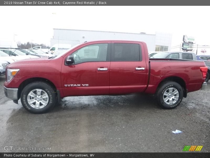Cayenne Red Metallic / Black 2019 Nissan Titan SV Crew Cab 4x4