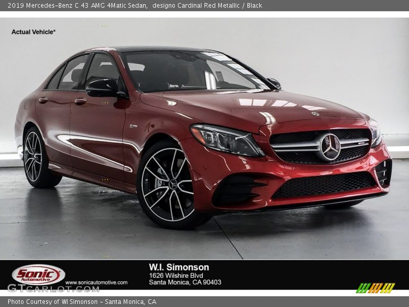 designo Cardinal Red Metallic / Black 2019 Mercedes-Benz C 43 AMG 4Matic Sedan