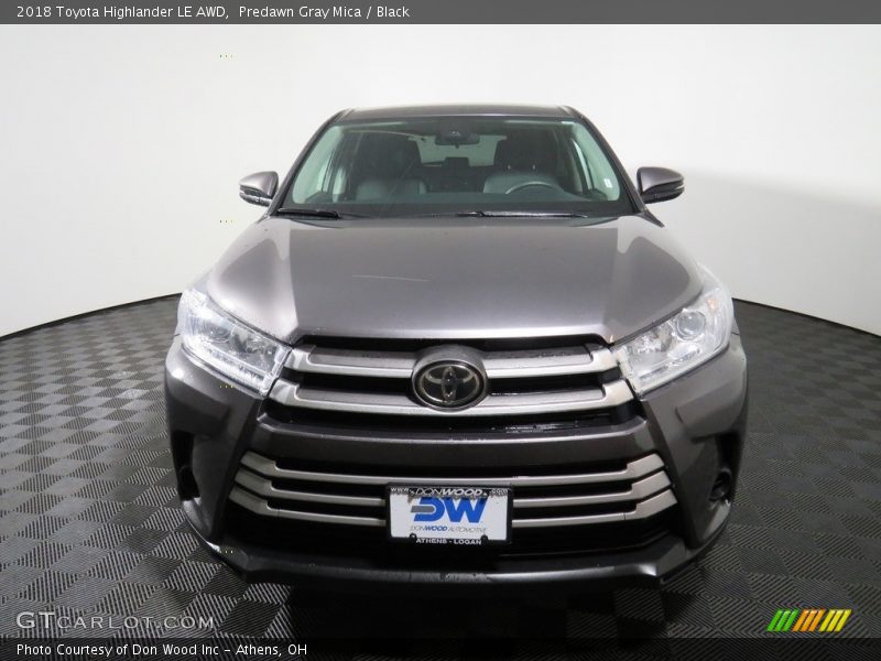 Predawn Gray Mica / Black 2018 Toyota Highlander LE AWD