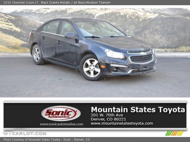 Black Granite Metallic / Jet Black/Medium Titanium 2015 Chevrolet Cruze LT