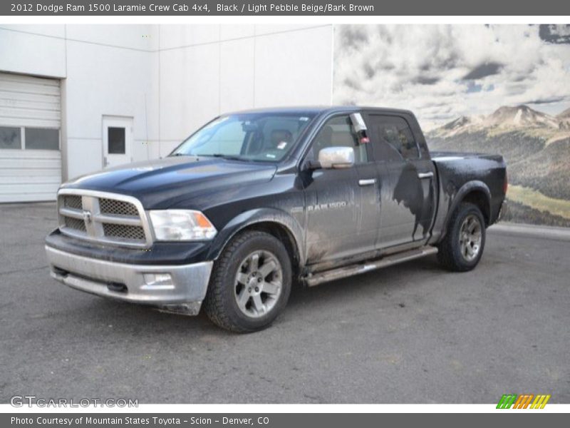 Black / Light Pebble Beige/Bark Brown 2012 Dodge Ram 1500 Laramie Crew Cab 4x4