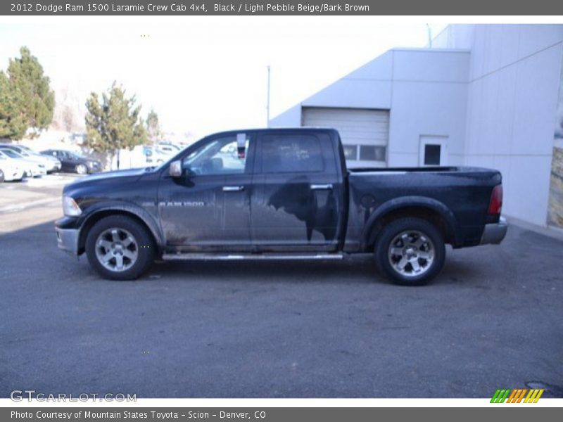 Black / Light Pebble Beige/Bark Brown 2012 Dodge Ram 1500 Laramie Crew Cab 4x4