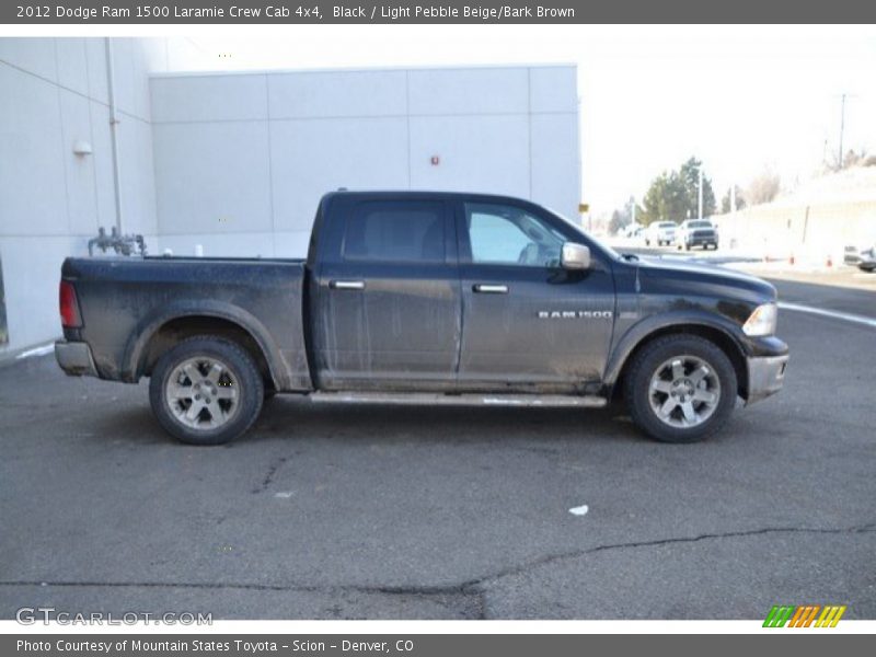 Black / Light Pebble Beige/Bark Brown 2012 Dodge Ram 1500 Laramie Crew Cab 4x4