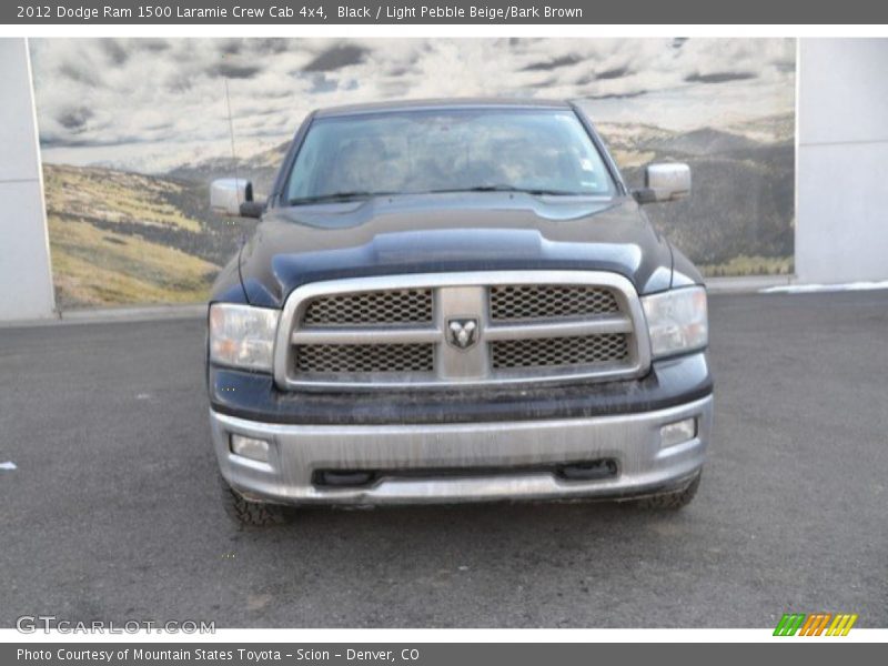 Black / Light Pebble Beige/Bark Brown 2012 Dodge Ram 1500 Laramie Crew Cab 4x4