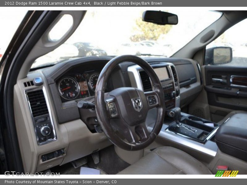 Black / Light Pebble Beige/Bark Brown 2012 Dodge Ram 1500 Laramie Crew Cab 4x4