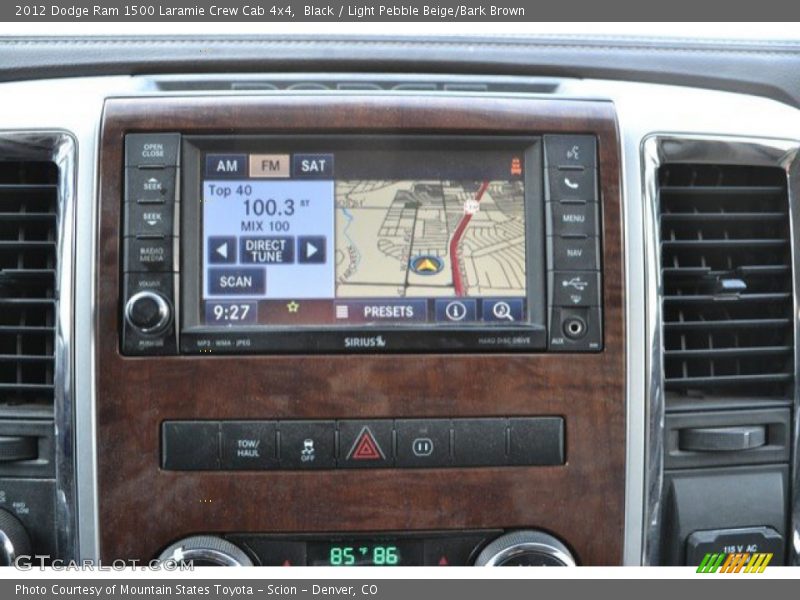 Black / Light Pebble Beige/Bark Brown 2012 Dodge Ram 1500 Laramie Crew Cab 4x4