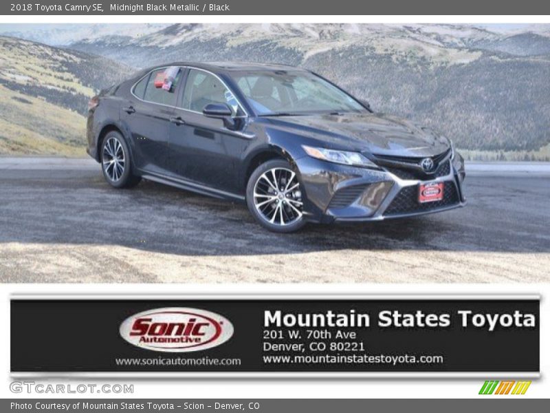 Midnight Black Metallic / Black 2018 Toyota Camry SE