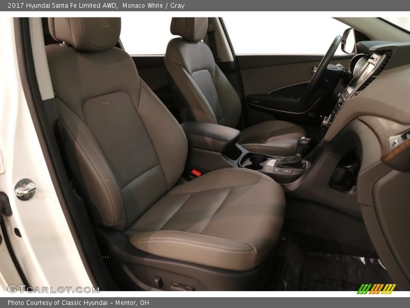 Monaco White / Gray 2017 Hyundai Santa Fe Limited AWD